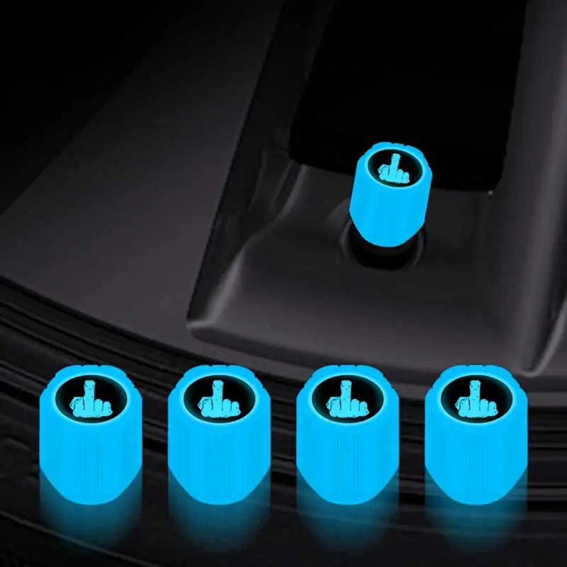 Luminous Tire Valve Caps Car Motorcycle Bicycle Wheel Hub Dustproof Cover Tyre Nozzles Night Glowing Decor