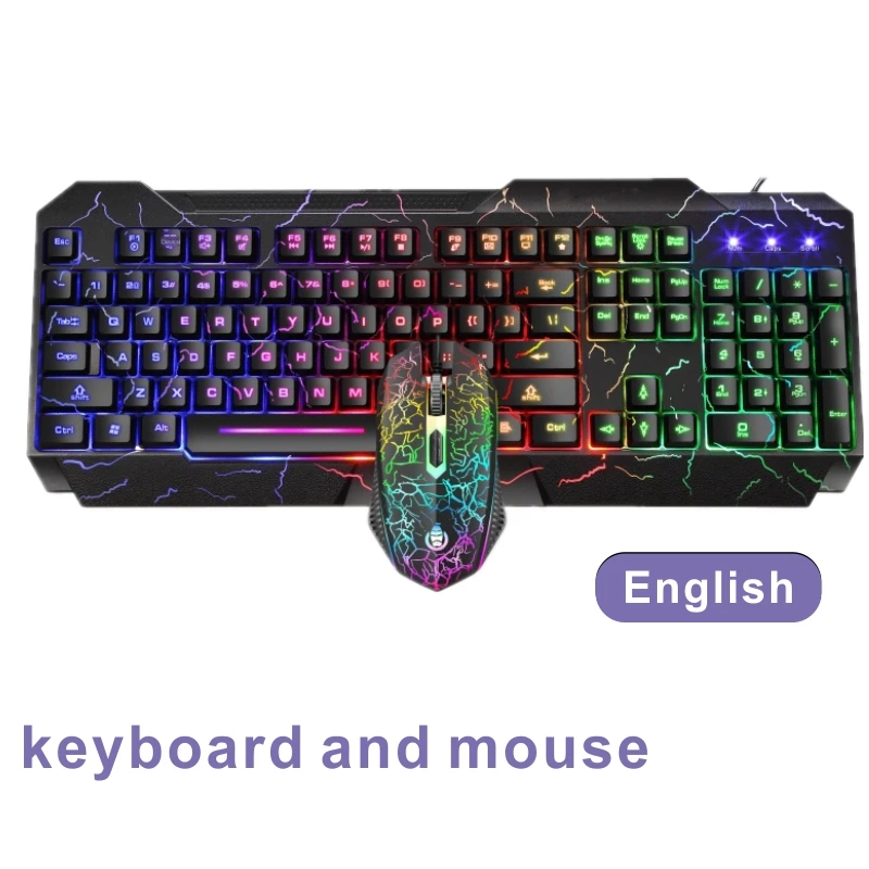 Gaming Keyboards Gamer Kit USB Wired RGB Backlit Mechanical Ergonomic Desktop Keyboard And Mouse For PC Computer Laptop Teclado 