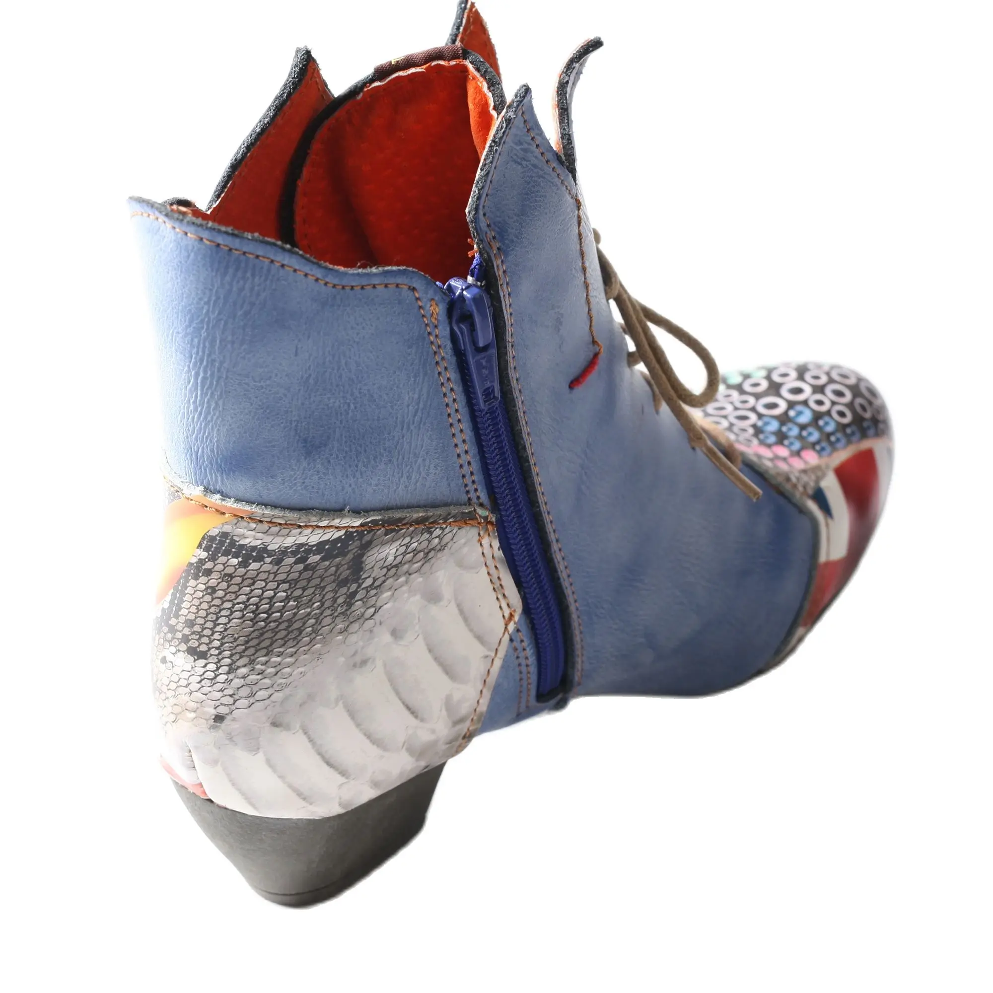 2024 New Style Women's Heeled Ankle  Breathable Inner Leather Boots