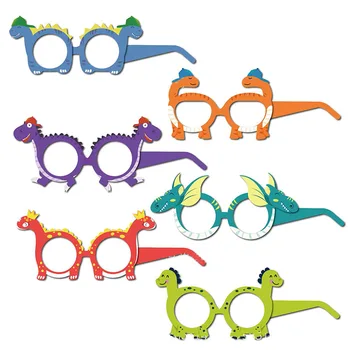 만화 공룡 종이 안경, 정글 사파리, 디노 아이 마스크, 포레스트 로, 생일 파티 장식, 어린이 소년 포효하는 사진 소품