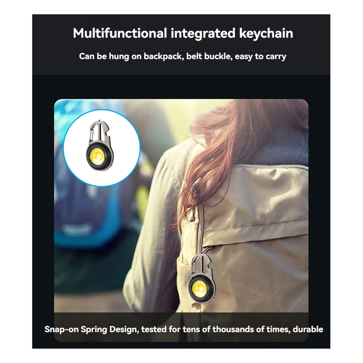 N18R 휴대용 LED 키 체인 미니 손전등 충전식 작업 조명 야외 캠핑 라이트 포켓 렌치 스크루 드라이버