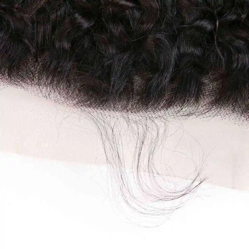 Kinky Curly Wave 13x4 Lace Frontal Transparent Swiss 13x4 Front Pre Plucked Brazilian Remy Human Hair On Sale 130% Density