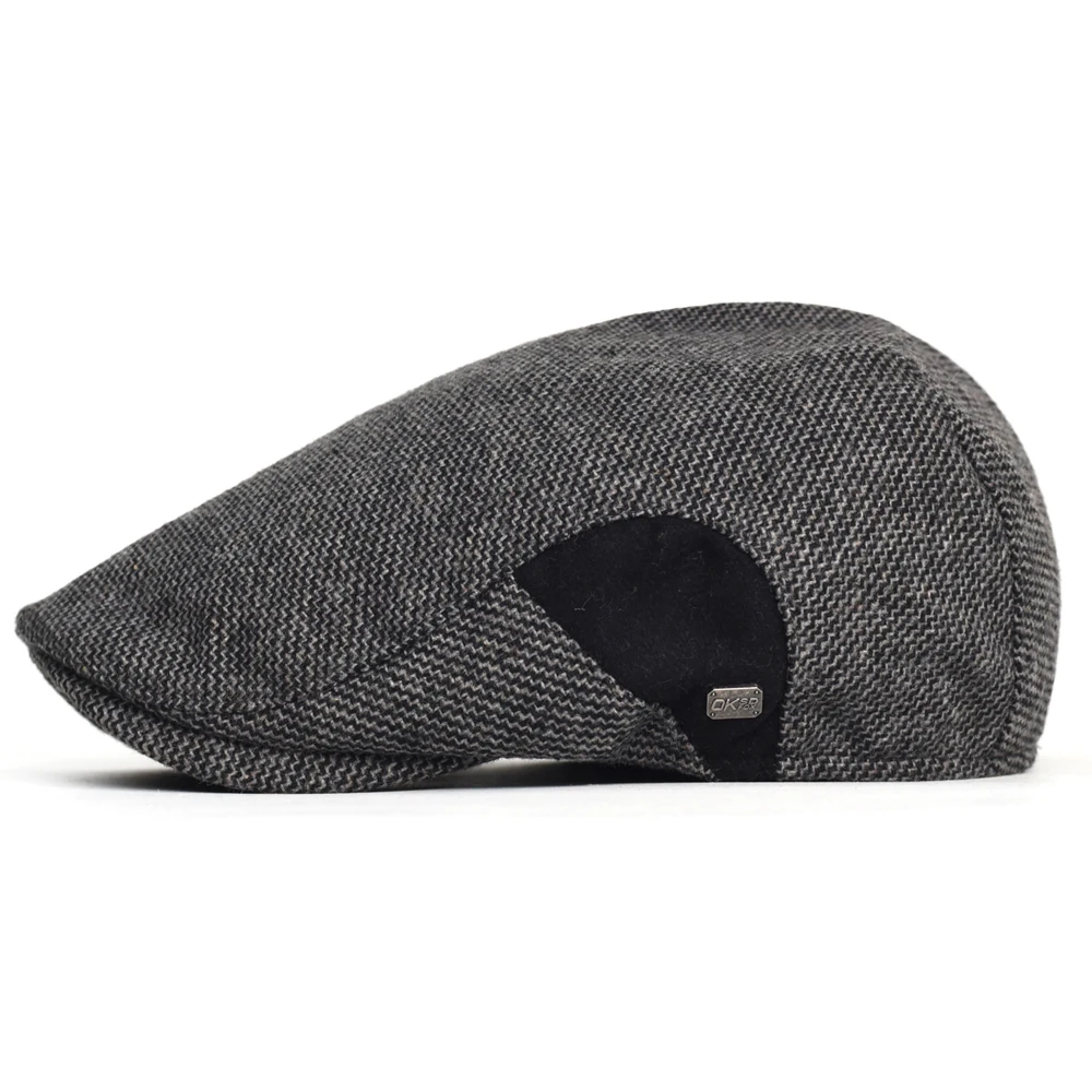 Zeitungsjunge Mütze Herren Winter Dicke Warme Vintage Casual Streifen Baskenmütze Gatsby Flacher Hut Schirmmütze Einstellbar – Detail 13
