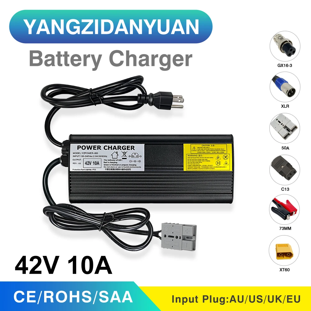 

42V 10A 10S Lithium Battery Charger High Quality E-tools With Display Smart Universal Quick Charging With Cooling Fans