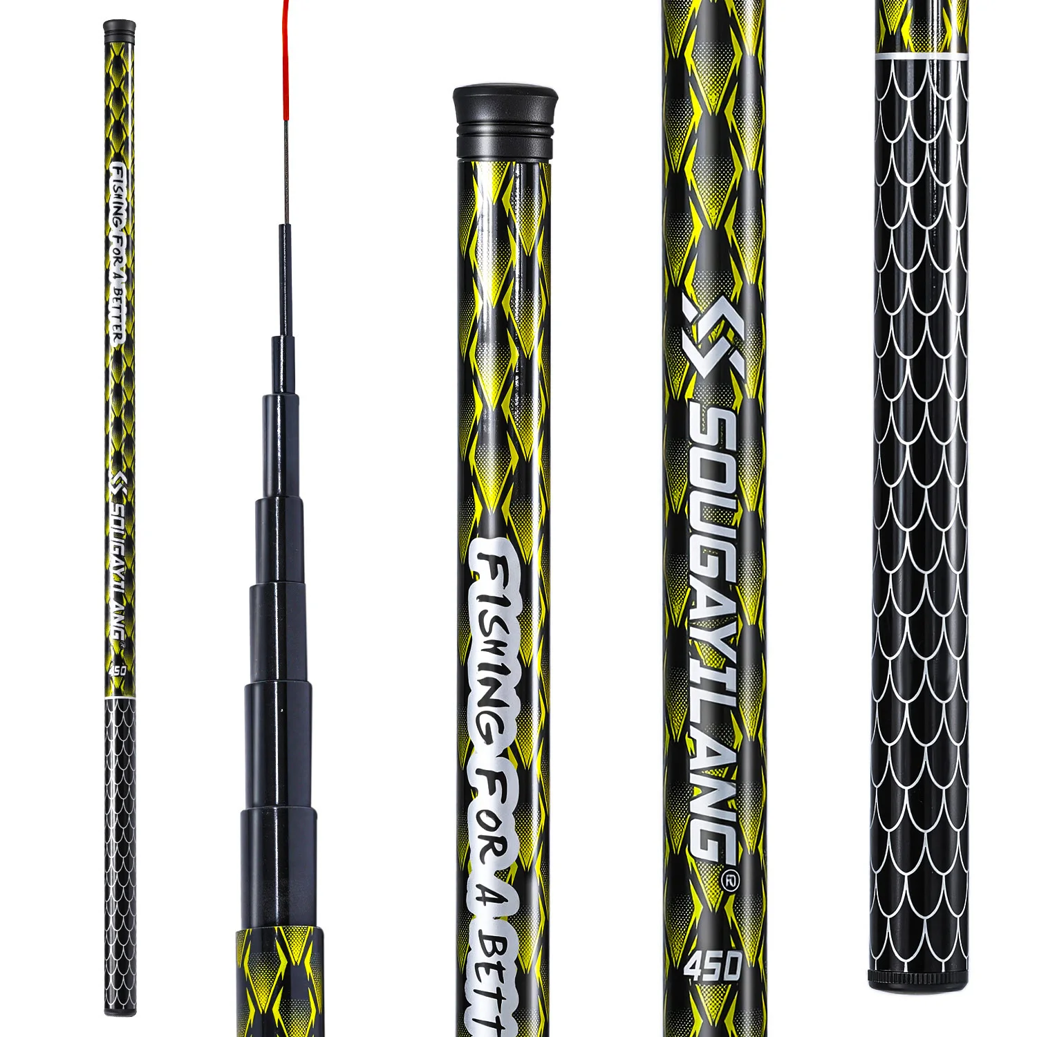 Sougayilang Carp Rod 2.7/3.6/4.5/5.4/6.3m Glass Max Drag 8kg Portable Ultra Light Telescopic Fishing Pole_voghion.com