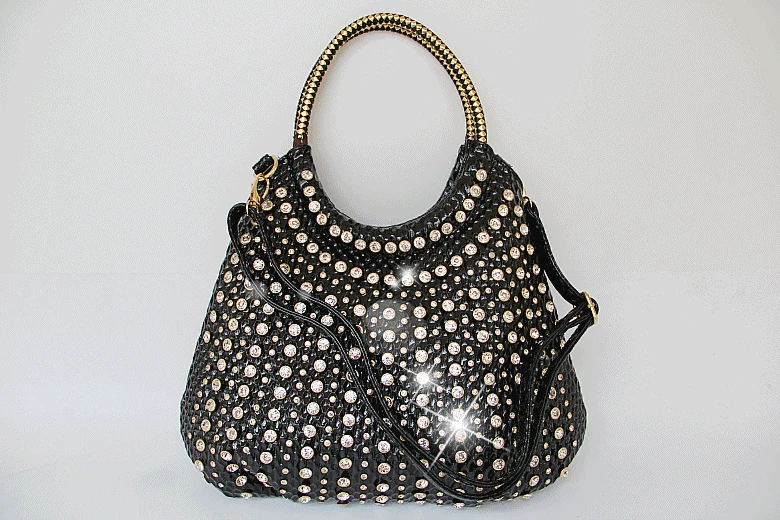 2025 Luxury Fashion Diamonds Women Handbags Genuine Leather Shoulder Bag Female White Rhinestone Messenger Crossbody Tote Bags 2