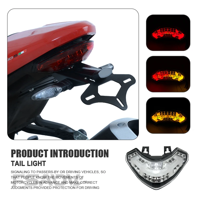 Per Ducati Multistrada 1200 1200S Indicatore di direzione 2010-2014 Fanale posteriore integrato per moto Lampada freno a LED Luce stop posteriore - Image 5