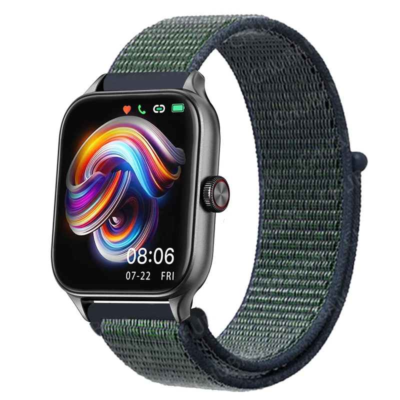 Sport Nylon Loop Bracelet Strap, 22mm or 20mm, Compatible with Popular Smartwatches