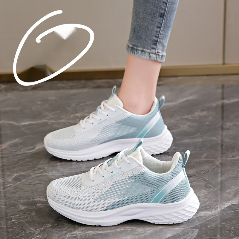 2024 Spring and Autumn New Leisure Sports Wide Fat Feet Large Size Women's 41-43 Soft Sole Running Tourism Shoes_voghion.com
