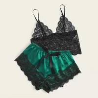 1 ensemble de pyjamas femmes déshabillé en dentelle Lingerie hauts courts et shorts nuisette pyjamas sous-vêtements vêtements de nuit 4