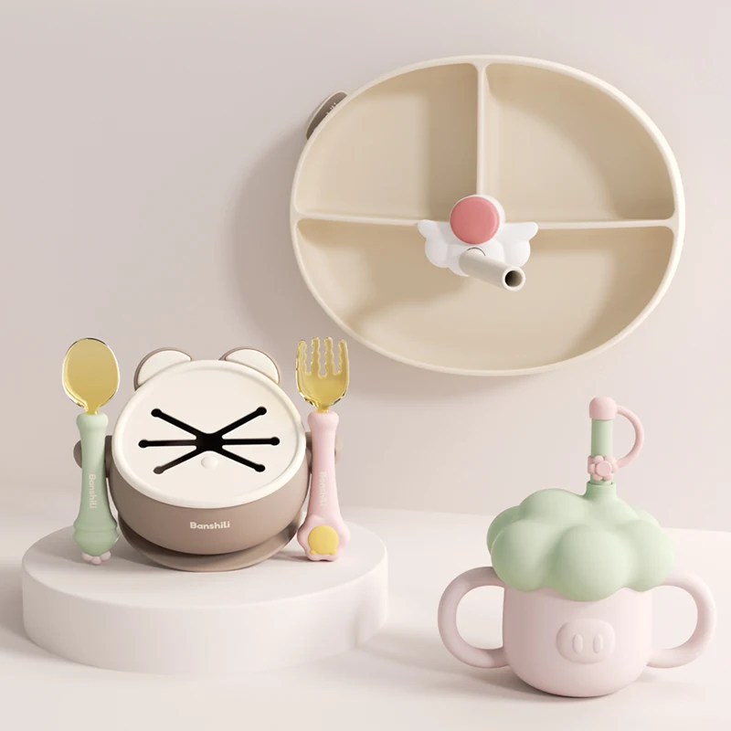 Silicone Baby Training Cup with Straw Leakproof & Heat-Resistant Toddler Water Bottle for 6-24 Months Infants Learning to Drink 5