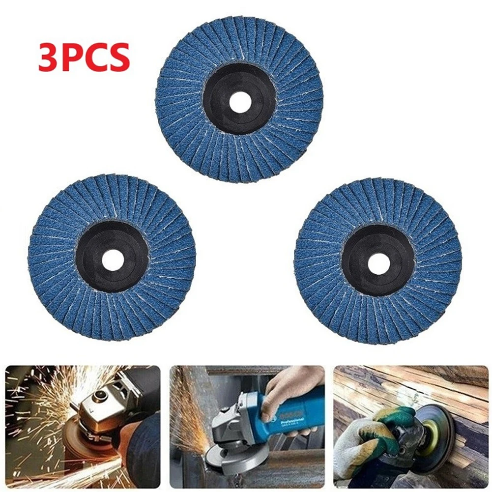 

3pcs 3 Inch Flat Flap Discs 75mm Grinding Wheels Wood Cutting Carbon Steel For Angle Grinder Sanding Polishing Tool Accessories