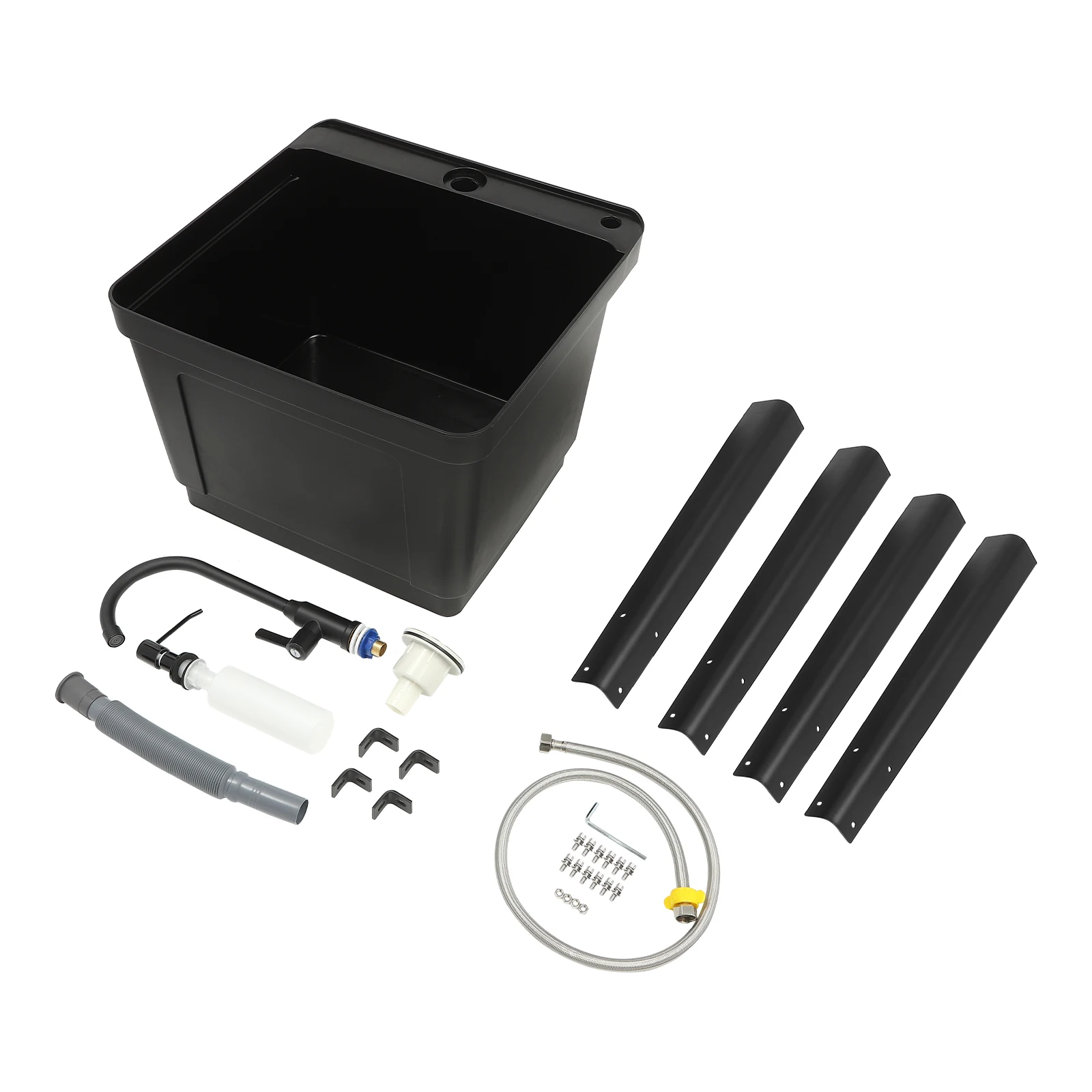 49*40.5*30cm White/black Freestanding Utility Sink with Zinc Alloy Finish 1-Handle Faucet 6