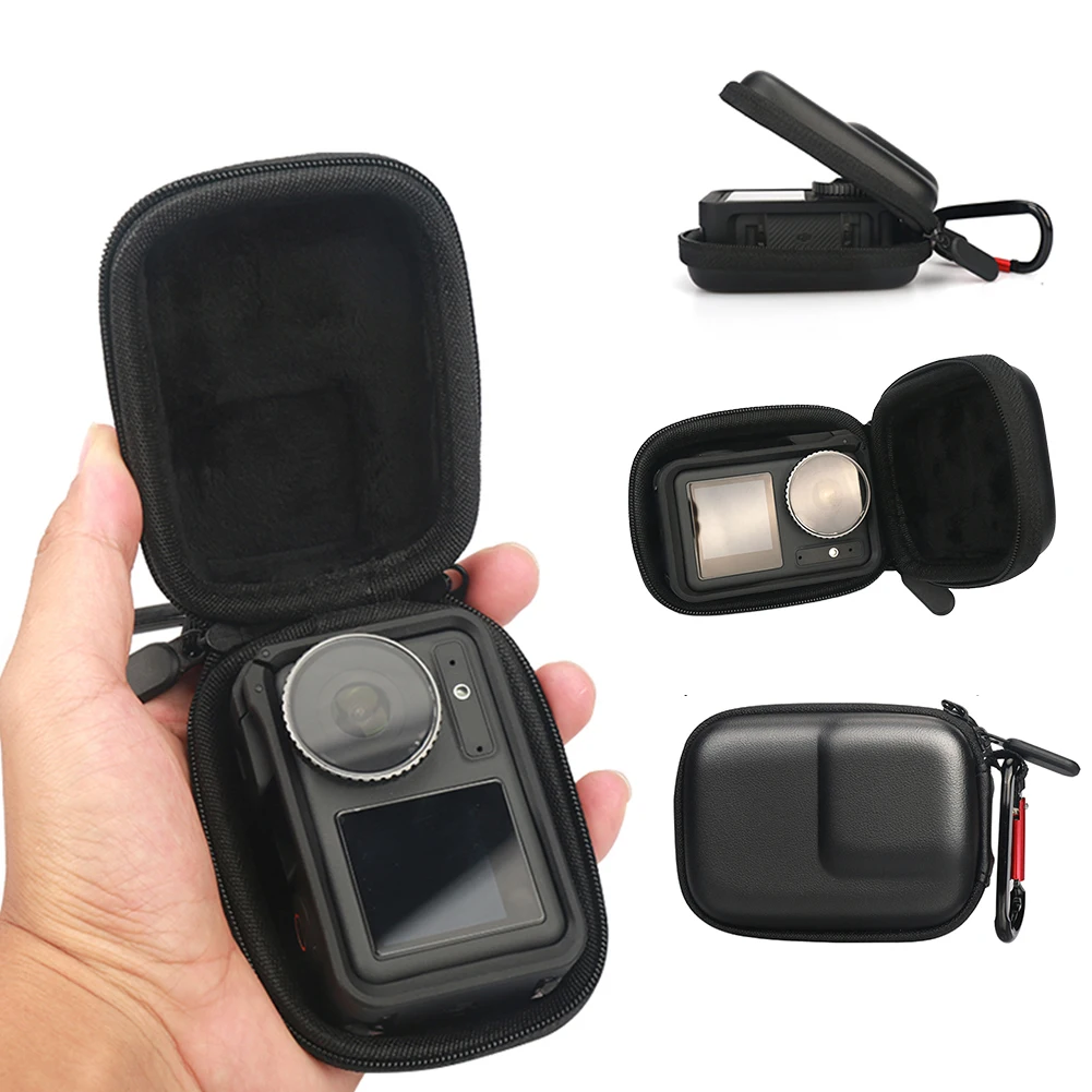 Compact Travel Case for Action Camera with Carabiner and Protective Storage