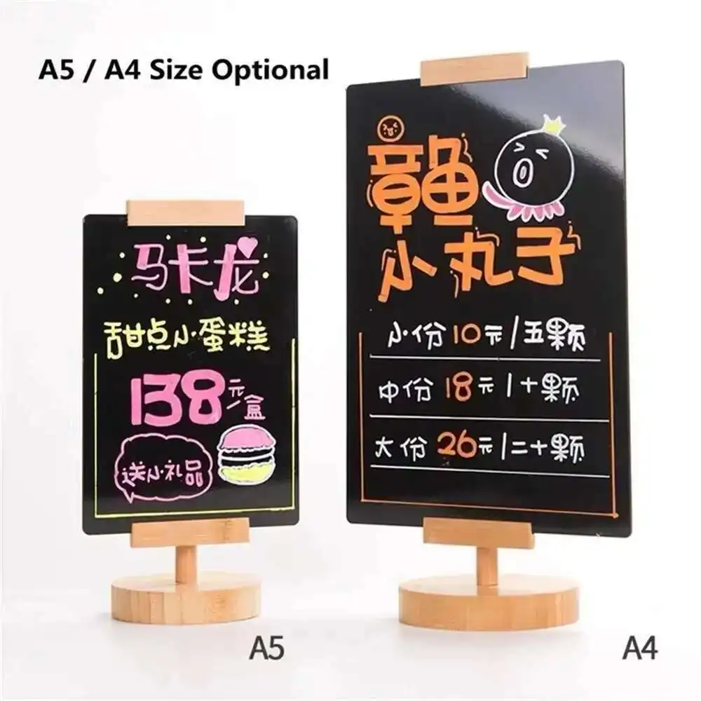 360 학위 회전 A4 테이블 디스플레이 스탠드 보드 테이블 번호 가격 목록 로그인 홀더 프레임 보드