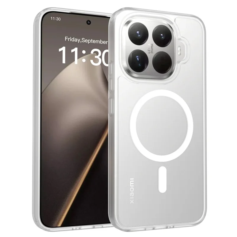 Enhanced Matte Armor Shockproof Case with Magnetic Wireless Charging and Translucent Design