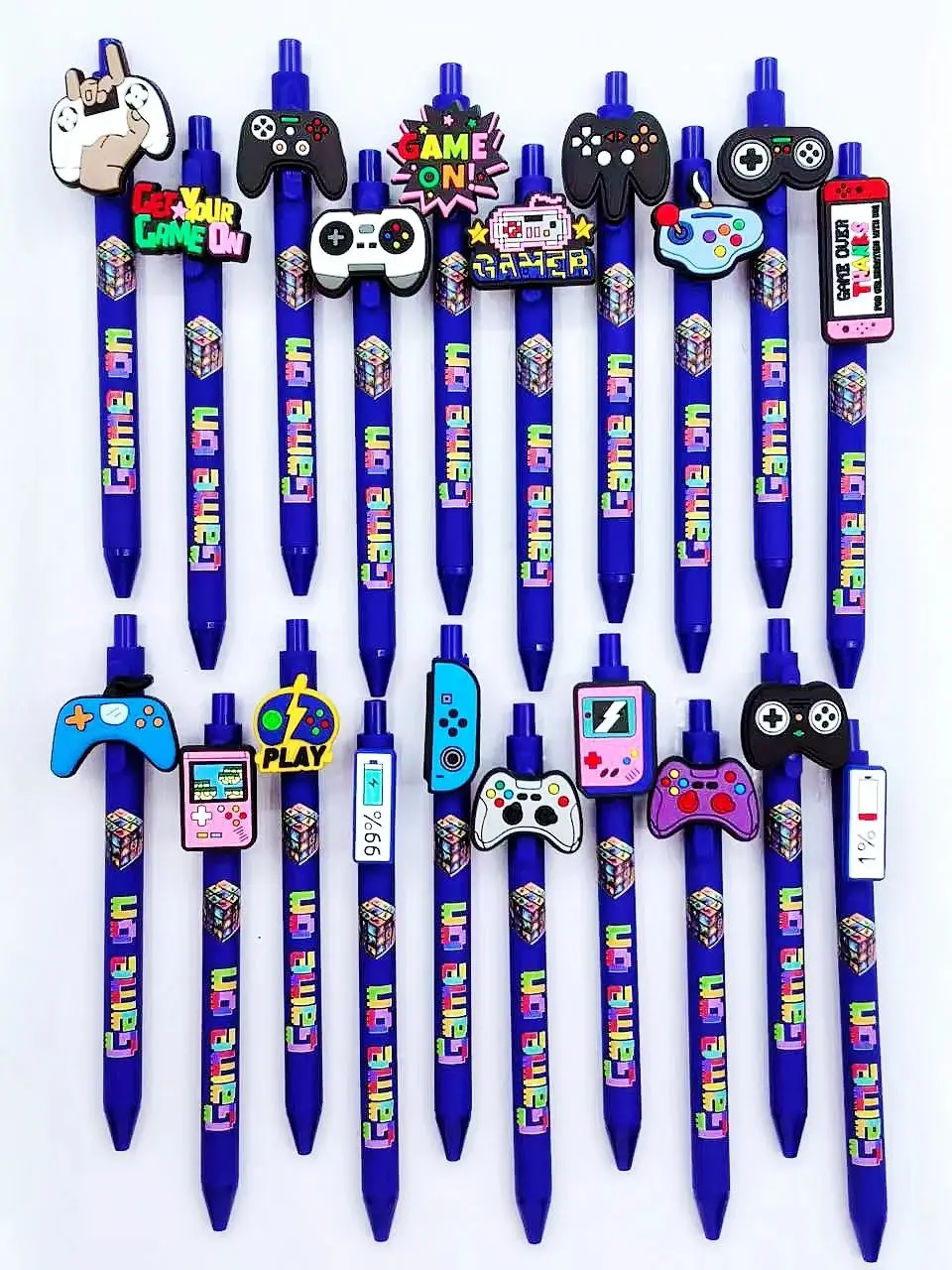 7 stücke/13 stücke gamepad serie kugelschreiber cyan griff druck stift kreative geschenke spiel gel stift – Detail 3