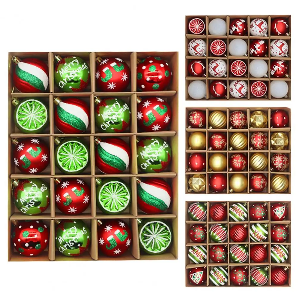 

20Pcs Christmas Balls For Tree Christmas Tree Ornaments Ball Xmas Hanging Tree Pendants Festive 2023 New Year Gift Noel Navidad