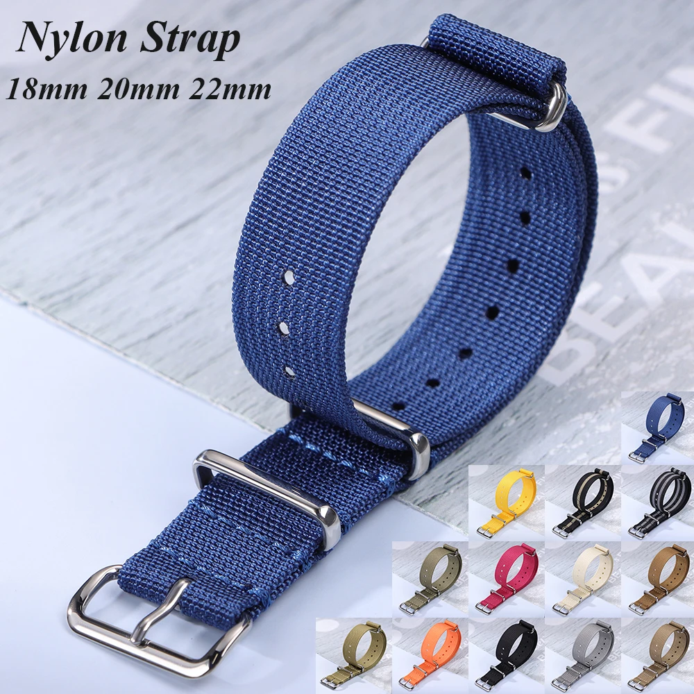 Rugged Ribbed Nylon Watch Strap for Military-Style Timepieces