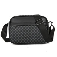 Sacs à bandoulière d'affaires légers et décontractés pour hommes, sacoche en cuir PU, sacs à bandoulière confortables à large sangle de styliste 1