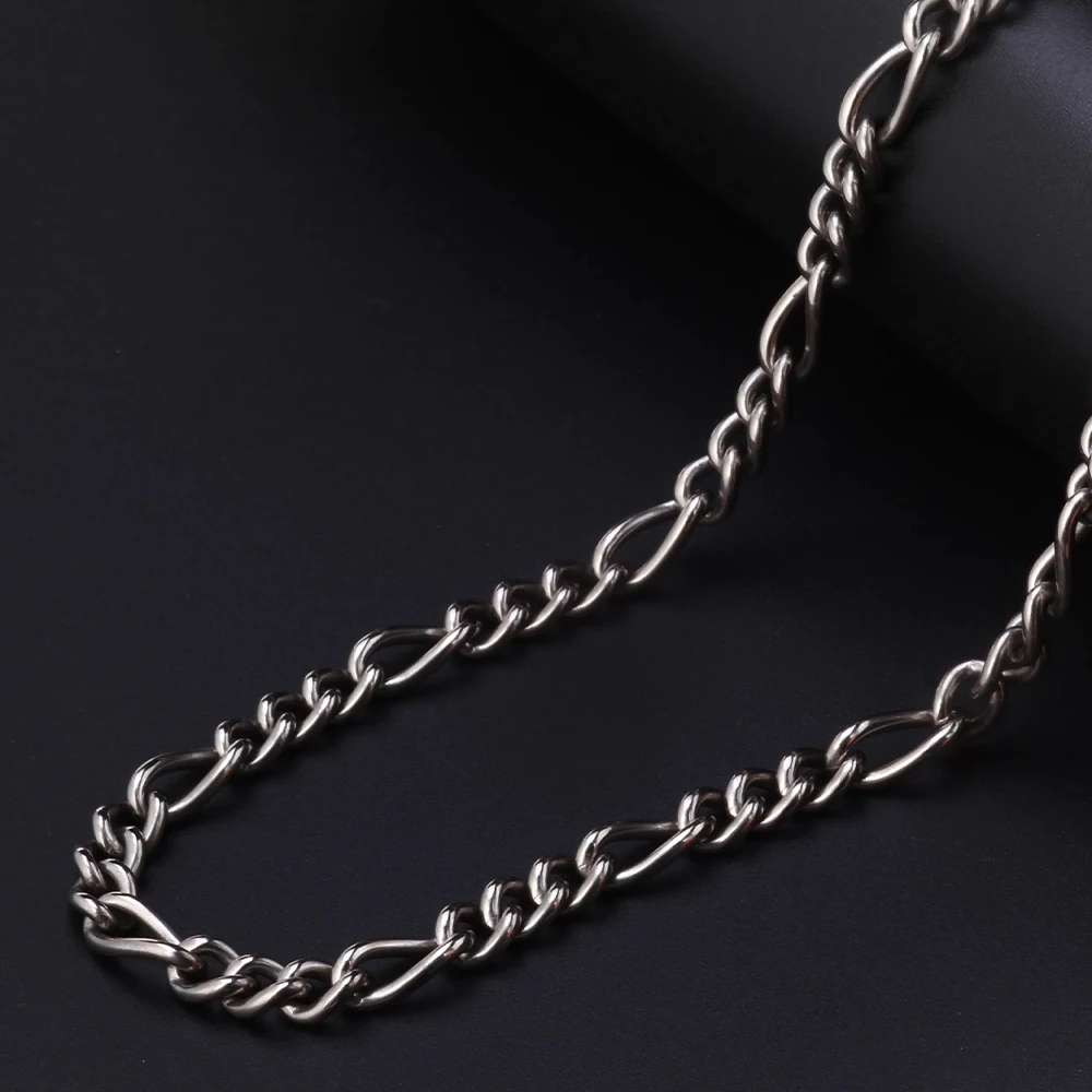7mm Classic Men Women Curb Necklace Pure Titanium Hypoallergenic Link Chain Silver Color 22", 24" 3