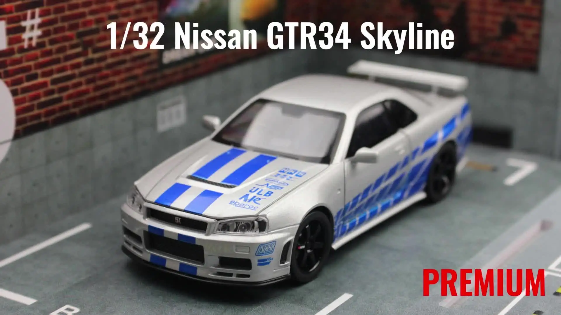 1/32 日産スカイライン GTR R34 JDM おもちゃの車モデルダイキャスト