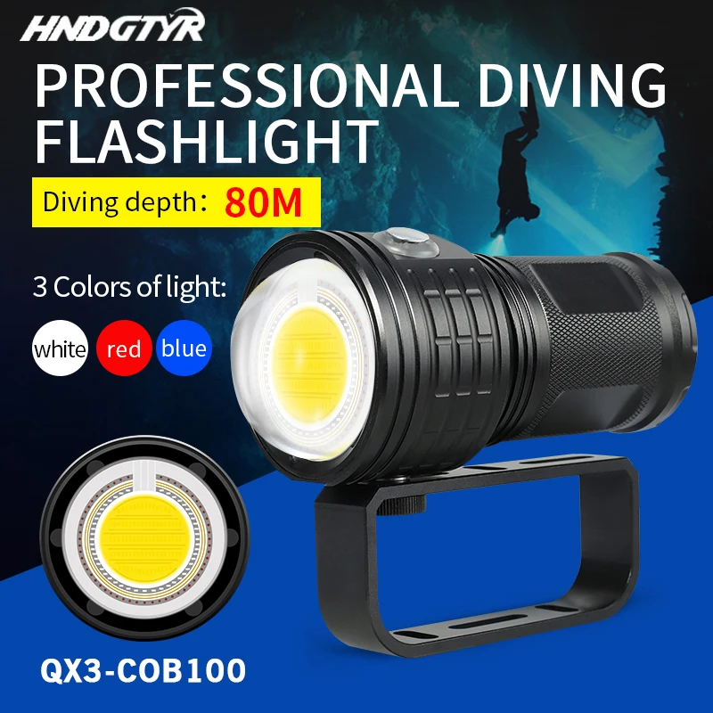 

Super Bright Diving Flashlight 10400mAh Powerful Lamp IPX8 Highest Waterproof Rating Professional Underwater Torch Photography