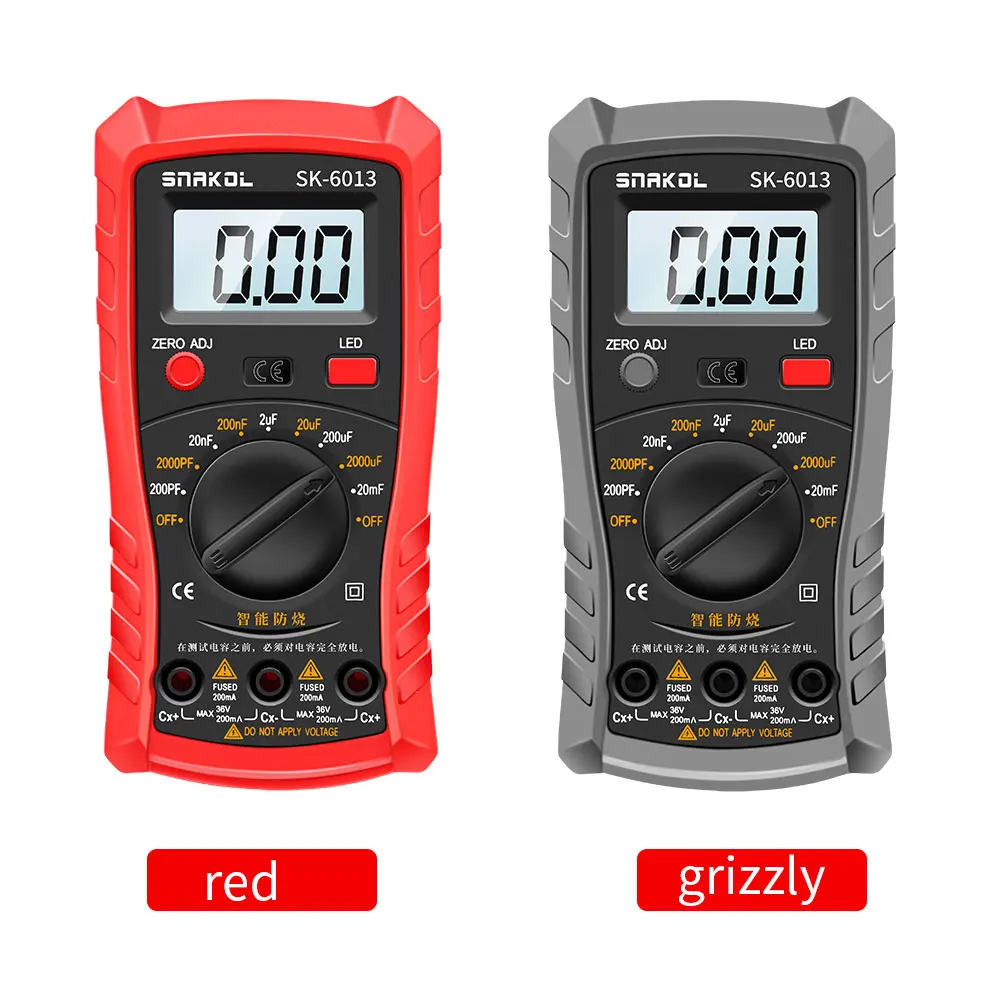 SK-6013 Digital Capacimeter Professional Capacitance Meter 20000uf Capacitor Tester 1999 Counts Electrician Multimeter 5