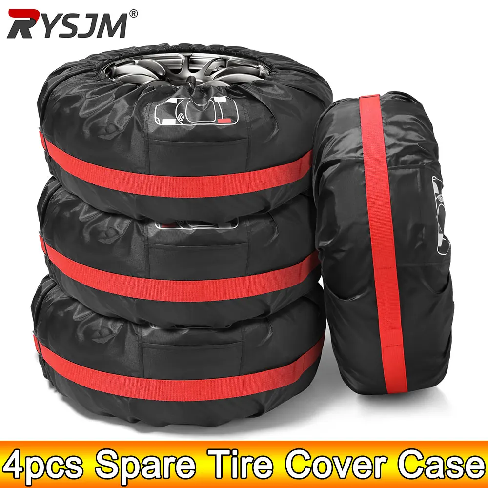 Spare Tire Cover Case 4pcs Universal Polyester Car Storage Auto Tyre Bags Automobile Vehicle Tyre Wheel Protector Accessories