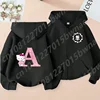 New 2024 Hello Kitty Zipper Hoodie, 26 English Letters, Kawaii Harajuku Pattern, Fashionable Sports Girl Top, Girl Sater Hoodie 1