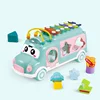 Children's Multifunctional Cartoon Bus Imitates Musical Instrument Xylophone, Baby Hits Piano, Plays Music Toy 2