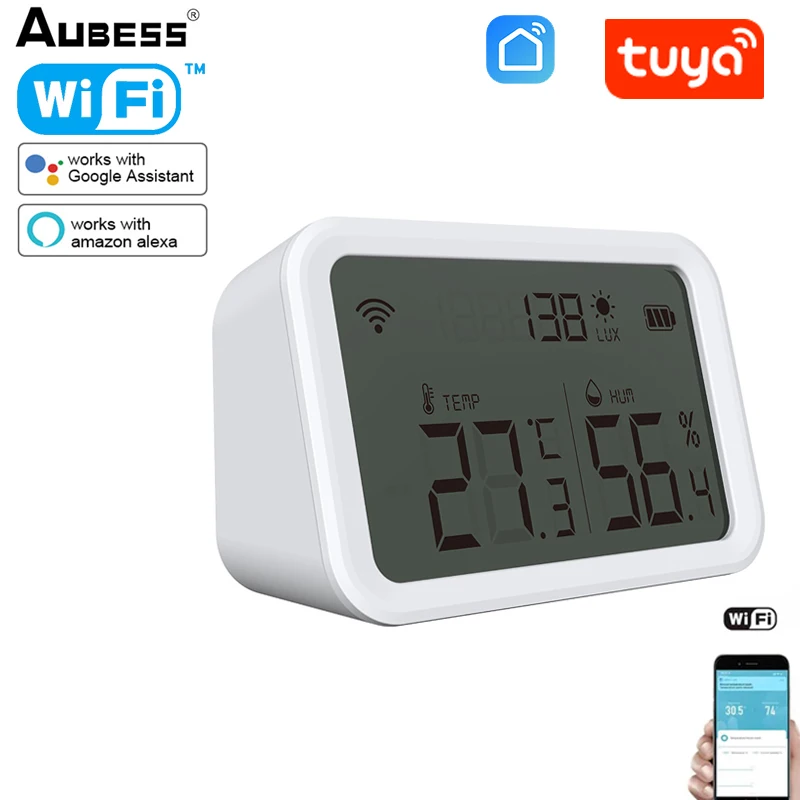 Tuya Wifi Temperature Humidity Sensor Indoor Hygrometer Thermometer LCD