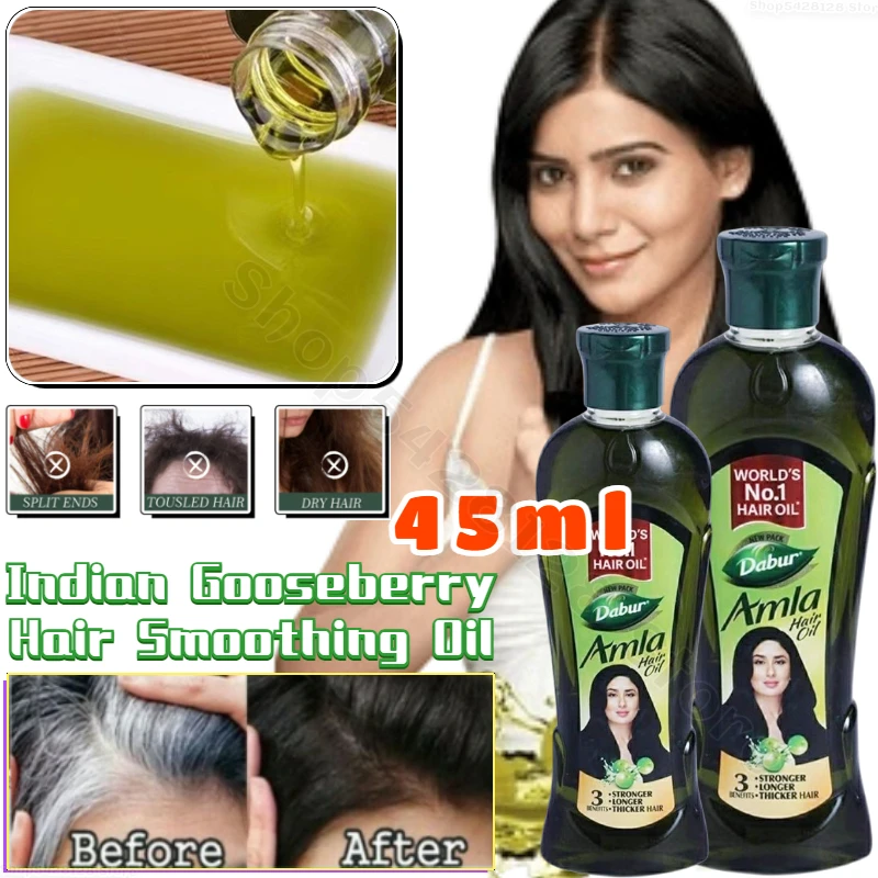 India Dabur Amla Hair Oil Indian Gooseberry Nourishes Black Hair Smooth Hair Oil Improves Dry 45ml india