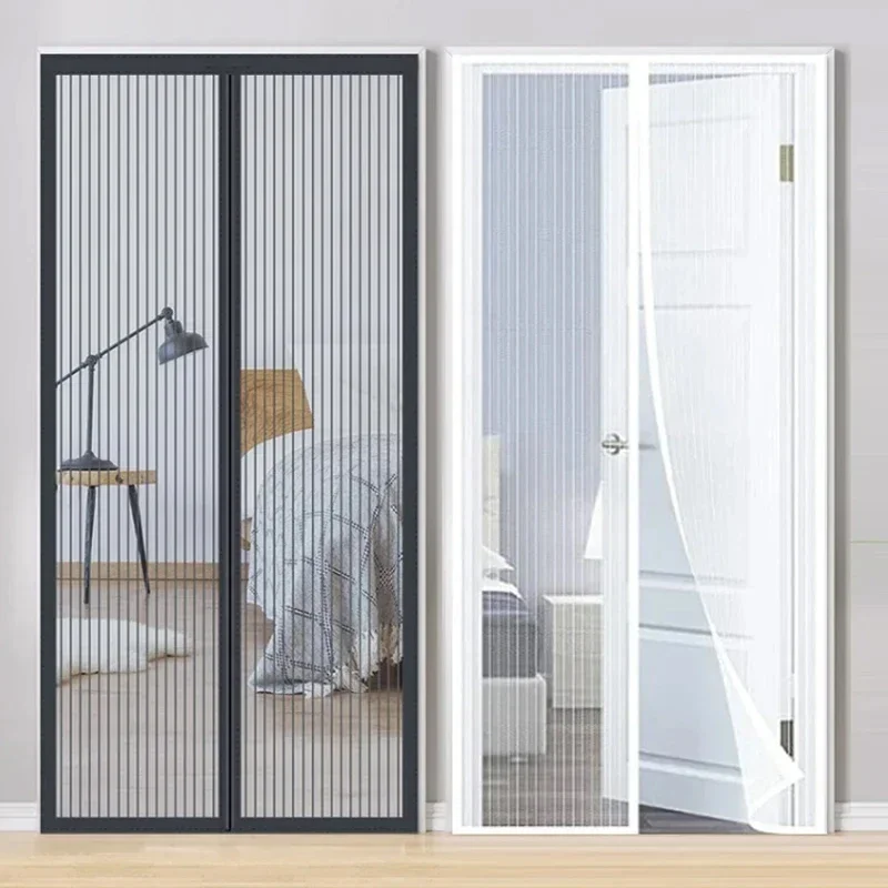 Magnetic Soft Mesh Door Curtain No Magnetic Strip Threading Summer Mosquito Proof Dense Embroidered Screen