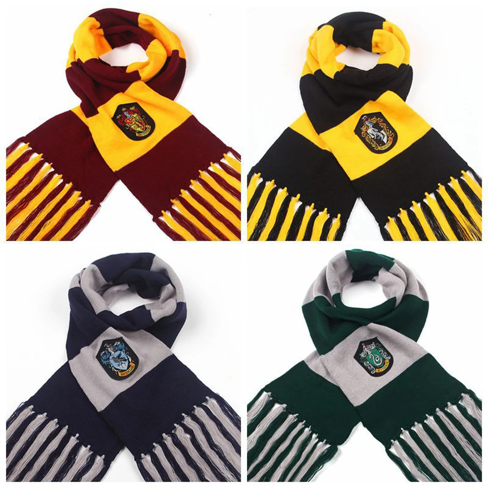 Warm Harried Potter Adult Scarf Gryffindor Ravenclaw Hufflepuff Slytherin Long Scarf Women's Men's Boys' Hermione