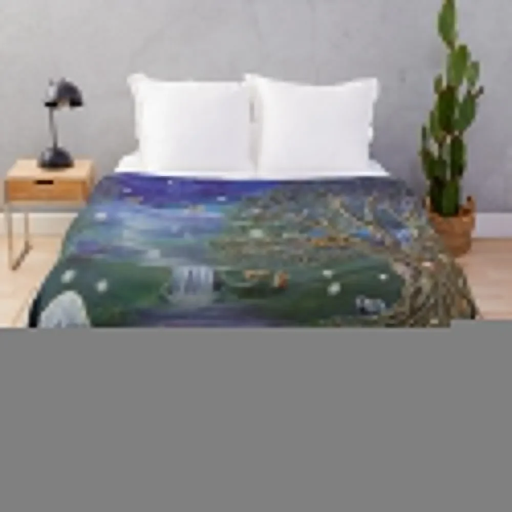 

Fairy Tree Throw Blanket Bed Dorm Room Essentials Flannel Fabric Blankets