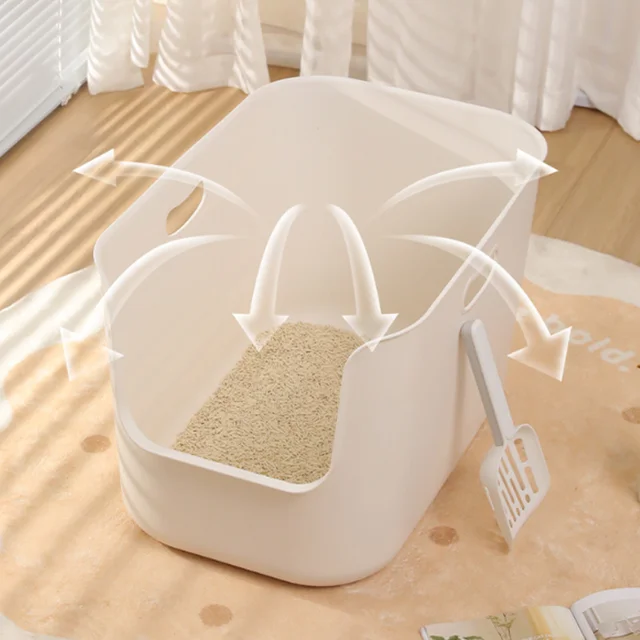 Open Style Cat Litter Box Simple And Thick With A Large Capacity To Prevent Splashing And Provide Comfortable Toilet For Cats Open Style Cat Litter Box Simple And Thick With A Large Capacity To Prevent Splashing And Provide Comfortable Toilet For Cats