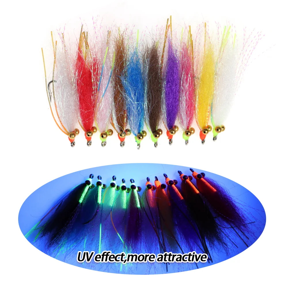 LIONRIVER Crazy Charlie Fly hak ze stali węglowej szybko tonący przynęty wędkarskie Bass pstrąg słonowodne Streamer Fly Fishing Lure Bait