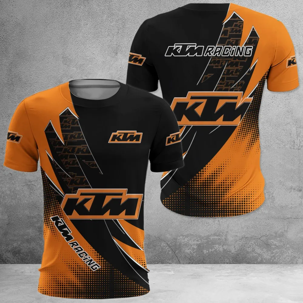 New trendy distinctive design comfortable lightweight motorcycle off-road riding 3D printed KTM short sleeved sport T-shirt 4