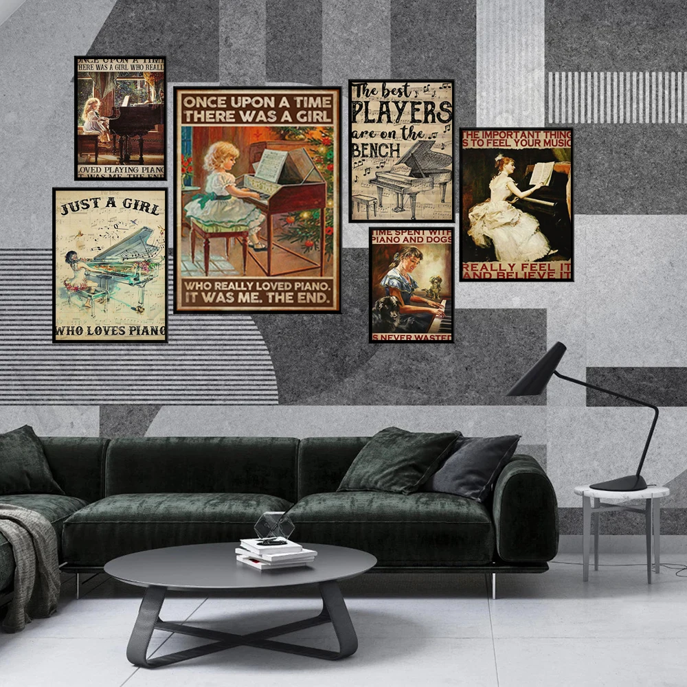 

Piano Lover Art, Just A Girl Who Loves Piano Poster, Piano Vintage Poster, Gift For Piano Lover, Piano Lover Gift