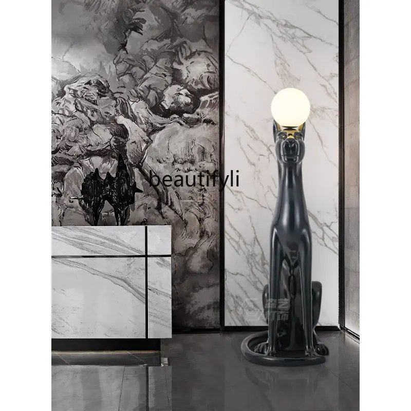 

Creative Art Abstract Leopard Floor Lamp Large Hotel Sculpture Decoration Lamp