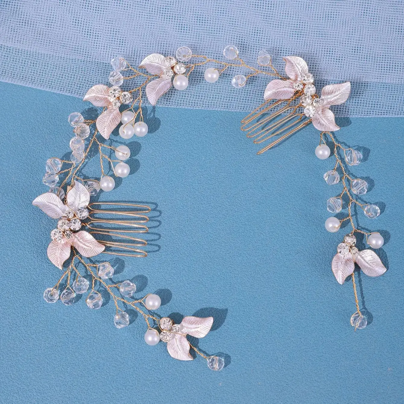 Women Flower Comb Headwear Wedding Hair Accessories Fashion Shaped Bride Insert Hair Clip Jewelry Fashion Headwears