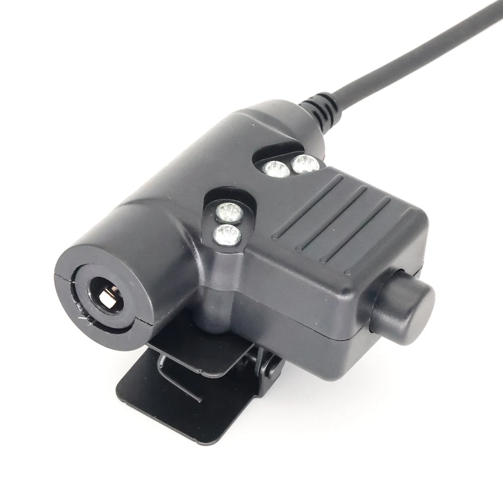 6 pin U94 PTT Cable NATO Plug Walkie Talkie Headset Adapter for PRC-152 two way radio