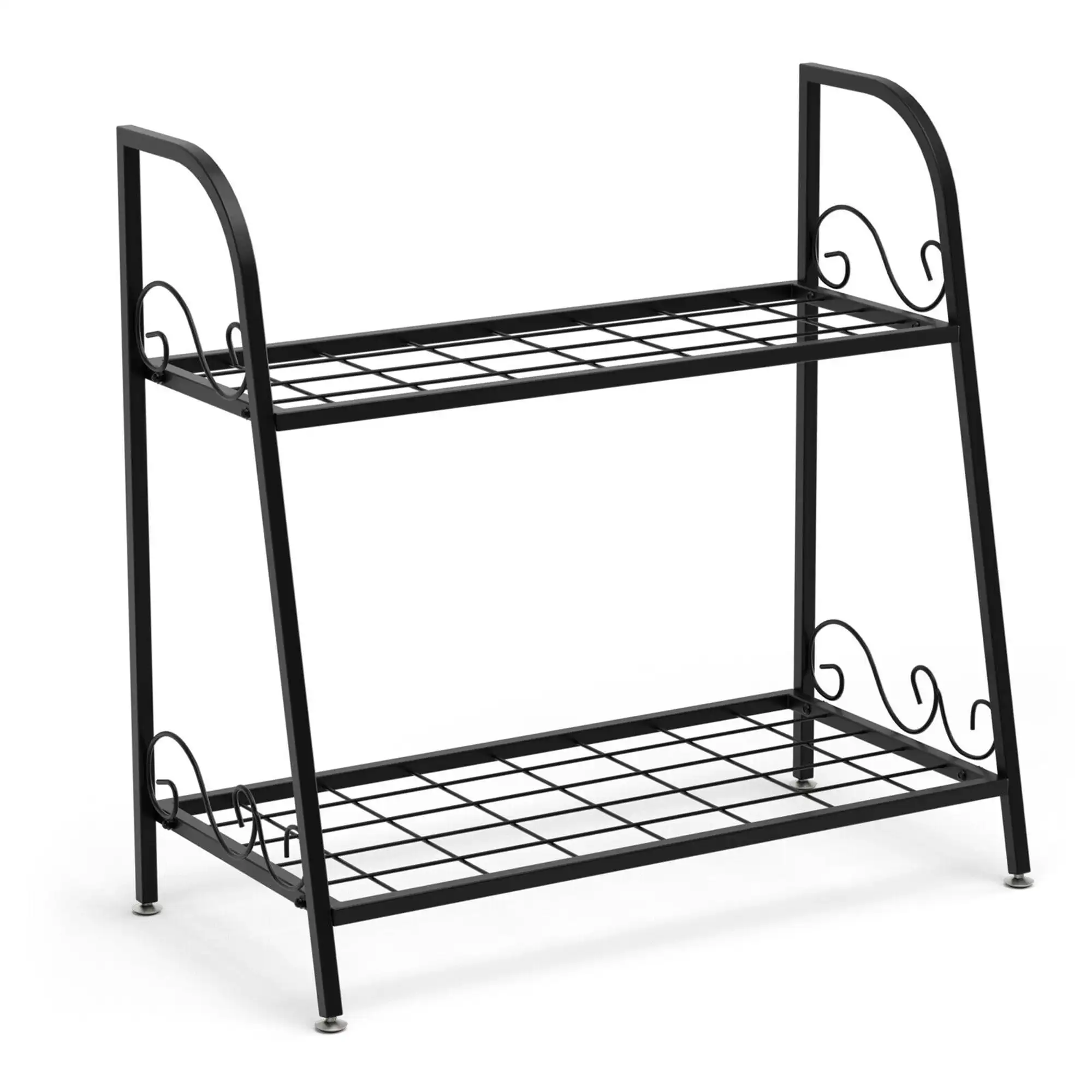 

2-tier Flower Pot Holder Display Rack Metal Plant Stand Shelf Shoe Organizer