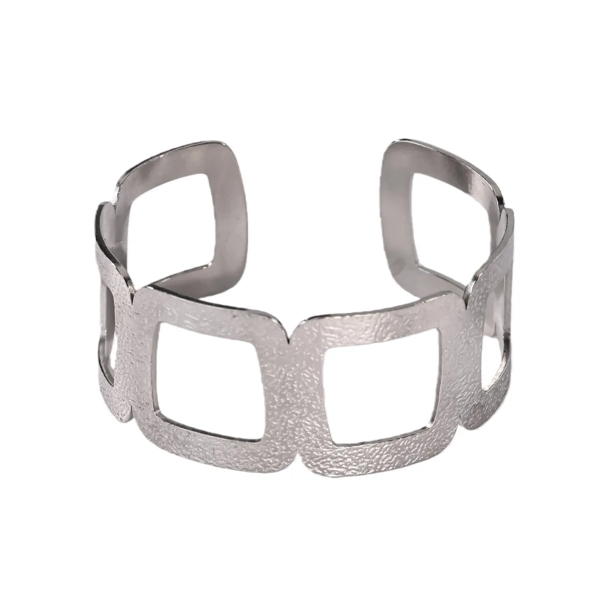 Modern Geometric Open Bangle for Women Stainless Steel