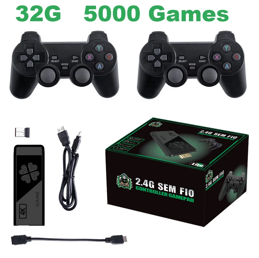 M8 II Mini 2K/4K Game Stick Two Players Video Game Console 10000 Free Games Wireless Gamepads For 8/16/32/128 bit retro games