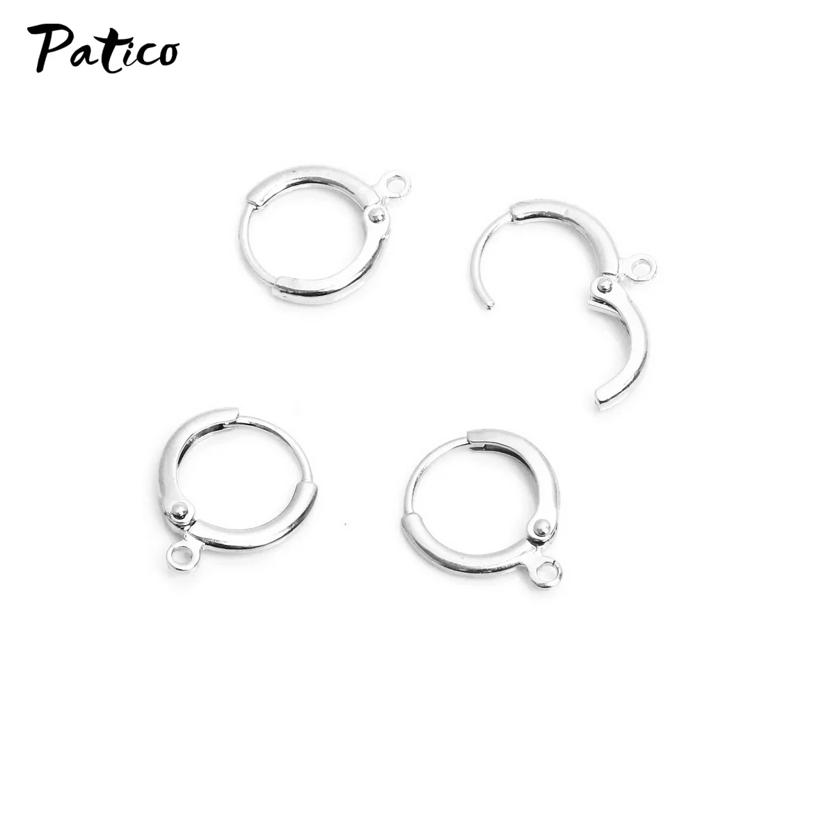 Bulk Jewelry Findings 100PCS Genuine Real Pure Fine 925 Sterling Silver Round Lever Back Ear For Earrings Design 925 Stamped