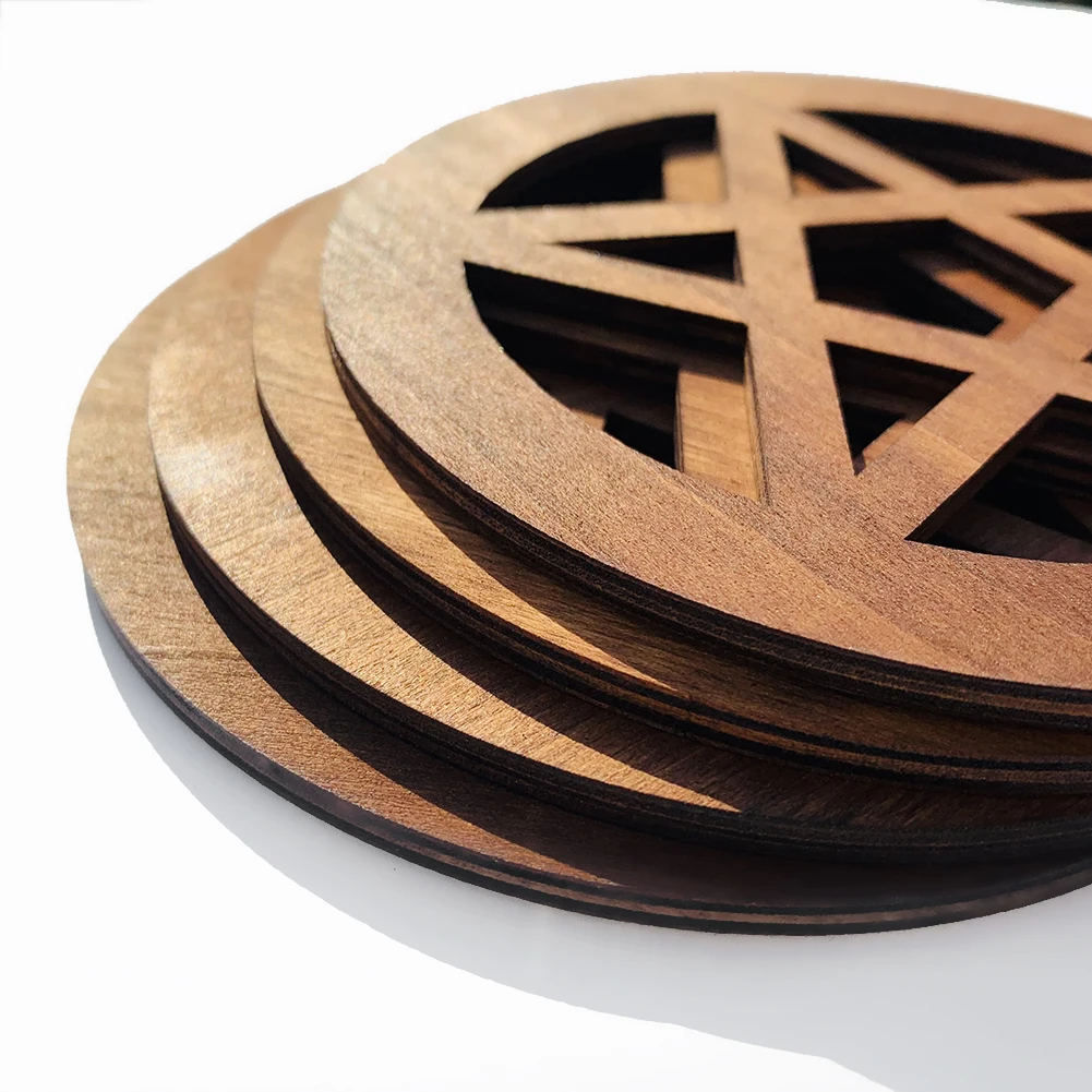 Ornament Crafts Wooden Figurine Crafts Resin Crafts 12CM Wooden Sacrificial Altar Pentagram Witchcraft Ceremonial Ornament Board