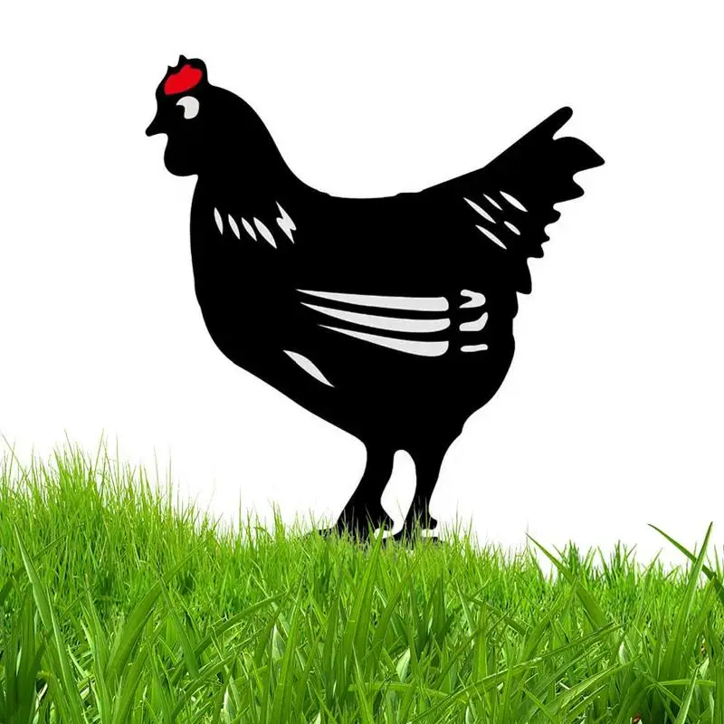 

New 2021 Hen Chicken Yard Statue Creative Art Decorative Garden Lawn Stakes Art Rooster Acrylic Animal Gardening Ornaments