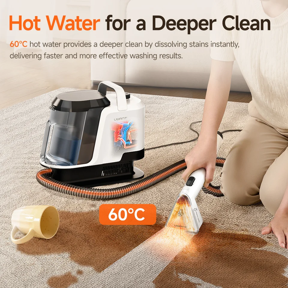 Uwant Y100 Nettoyeur Détacheur Multi-surface -18kpa - For Sofa, Carpets, Matelas- 600W - Auto-Nettoyage - Réservoir Double 1,2L - Electroménager Uwant Y100 Nettoyeur Détacheur Multi-surface -18kpa - For Sofa, Carpets, Matelas- 600W - Auto-Nettoyage - Réservoir Double 1,2L - Electroménager